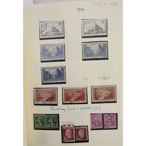 38 - Stamps of France: Comprehensive collection in album of mostly used definitives, commemorative and ot... 