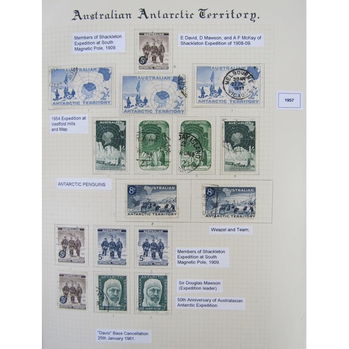 47 - Australian Antarctic Territory/Antarctica stamps: mint and used collection in well written-up, 140 p... 