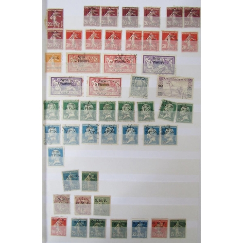 48 - French Colonies stamps: large blue stock book of definitives, commemoratives, postage due and local,... 