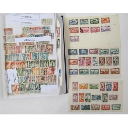 48 - French Colonies stamps: large blue stock book of definitives, commemoratives, postage due and local,... 