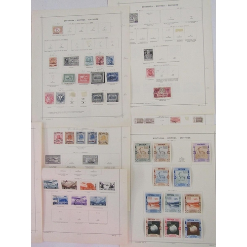 57 - Italian colonial stamps: Mint & used definitives, commemoratives and air, 1890s-1930s, on album page... 