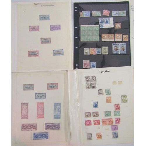 58 - Egypt stamps: Early to mid-period accumulation, mint and used, on remaindered pages with higher valu... 