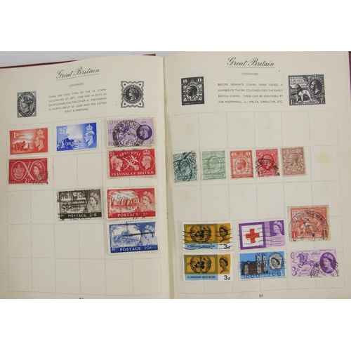 6 - GB and rest of world stamps: Box of mainly used definitives and commemoratives in 3 albums, with 2 c... 