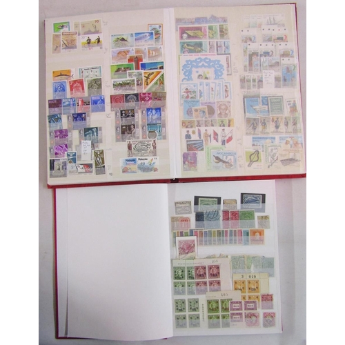 63 - World stamps: Mint & used accumulation in 3 stock-books including Chinese Republic definitive blocks... 