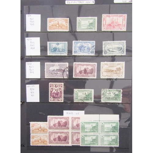 68 - Stamps of Turkey: Large collection in 4 albums of mint & used, 1865-1997, including numerous sets an... 