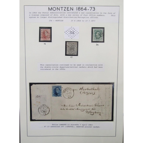 77 - Belgian stamps: Two sleeved blue albums of Montzen postal history, closely associated with the once ... 