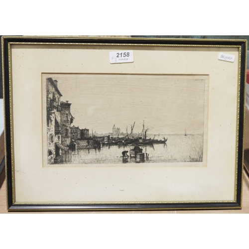 462 - Three framed etchings, including: Victoria Square, after Fran MacGill, a 19th century engraving of m... 