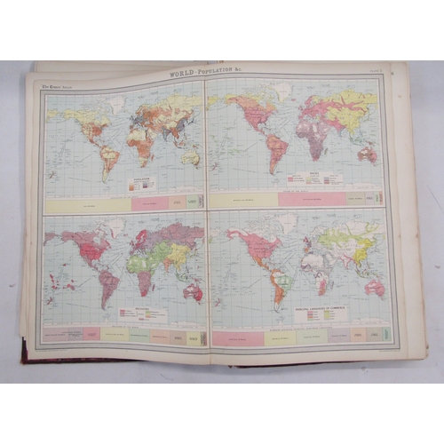 323 - The Times Survey Atlas of the World, JG Bartholomew, 1922, two volumes (poor condition). Quantity lo... 