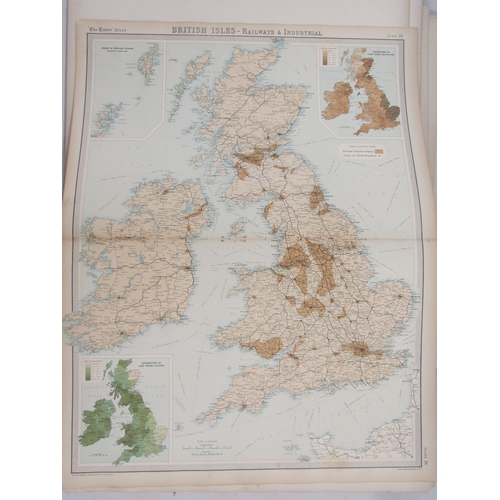 323 - The Times Survey Atlas of the World, JG Bartholomew, 1922, two volumes (poor condition). Quantity lo... 