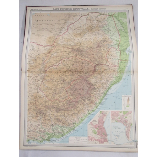 323 - The Times Survey Atlas of the World, JG Bartholomew, 1922, two volumes (poor condition). Quantity lo... 