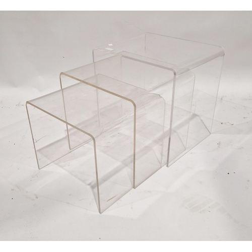 Nest of three modern perspex occasional tables, largest 40cm high x ...