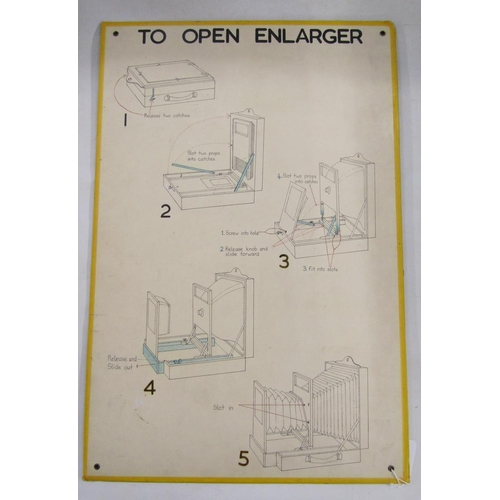 107A - Early 20th century negative enlarger demonstration kit with instructions, with wooden photographic p... 