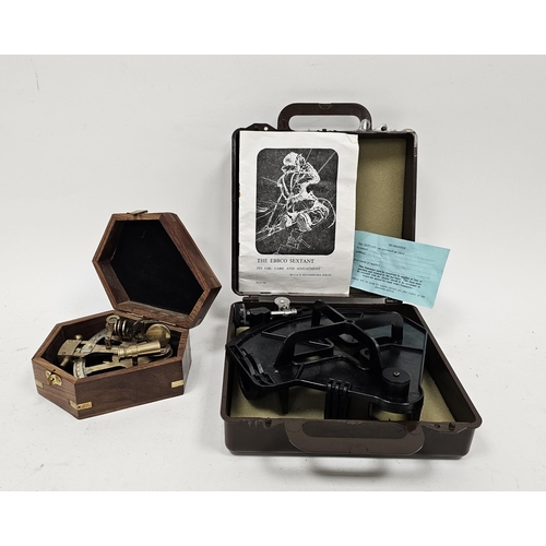 108 - Ebbco Sextant with instructions and box and A reproduction Victorian style brass nautical sextant in... 