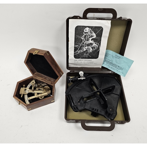 108 - Ebbco Sextant with instructions and box and A reproduction Victorian style brass nautical sextant in... 