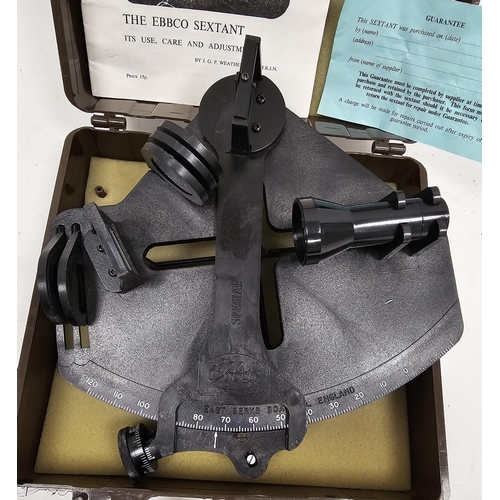 108 - Ebbco Sextant with instructions and box and A reproduction Victorian style brass nautical sextant in... 