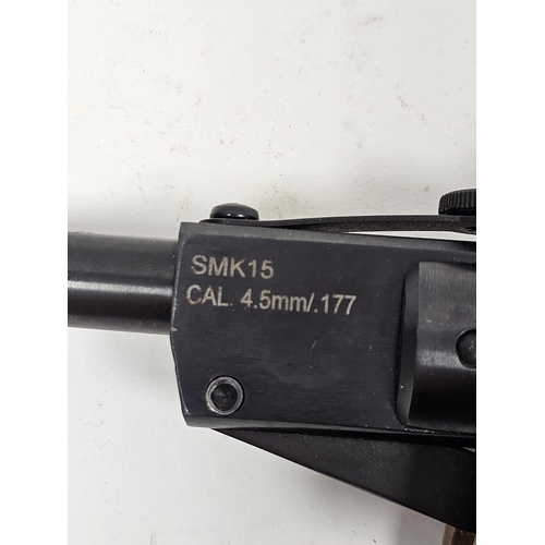 130C - SMK 15 .177 cal air rifle, measures approximately 92cm long
 Auctioneers firearms permit number 53/V... 