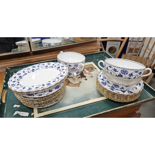 28 - Spode bone china 'Blue Colonel' pattern part dinner service, printed red and black marks, pattern no... 