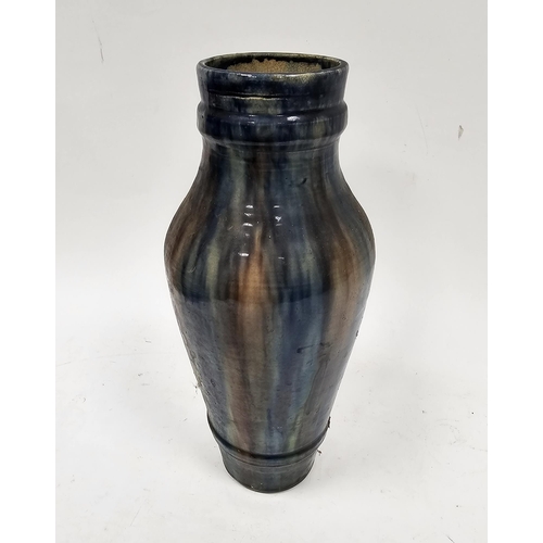 50 - Belgium pottery Arts & Crafts tapering oviform vase, circa 1900, impressed 'Made in Belgium', incise... 