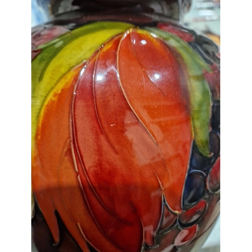 50A - LOT WITHDRAWN - Moorcroft 'Leaf and Berry' pattern oviform vase, 20th century, painted and impressed... 