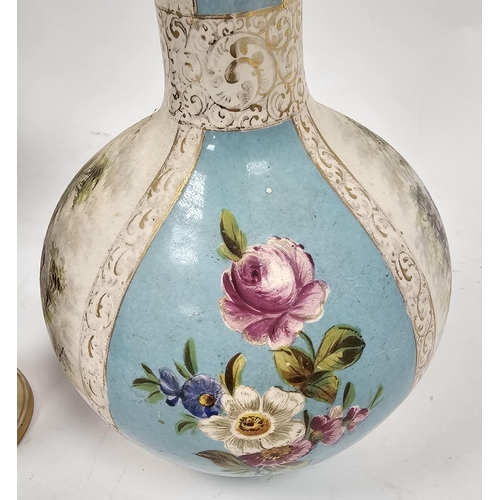 52 - Carltonware blue ground tapering oviform chinoiserie vase, circa 1930, printed W&R factory marks, 26... 