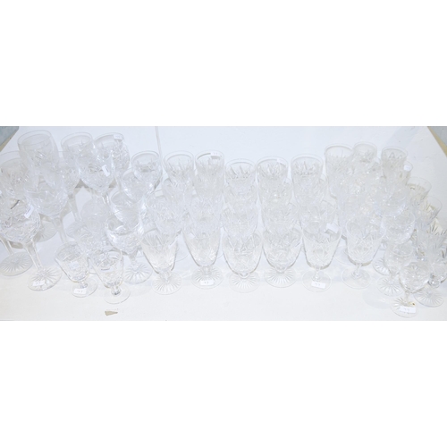 77 - Composite glass part table service including Royal Brierley, 20th century, etched marks, including w... 