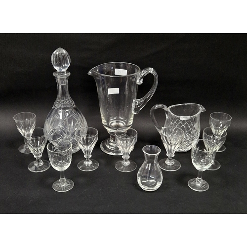 100 - Quantity of Waterford 'Sheila' pattern wine glasses, each conical bowl panel cut, on faceted stems, ... 