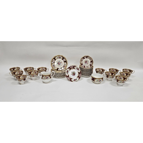 11 - Royal Albert 'Lady Hamilton' pattern bone china part tea service including teacups and saucers, side... 