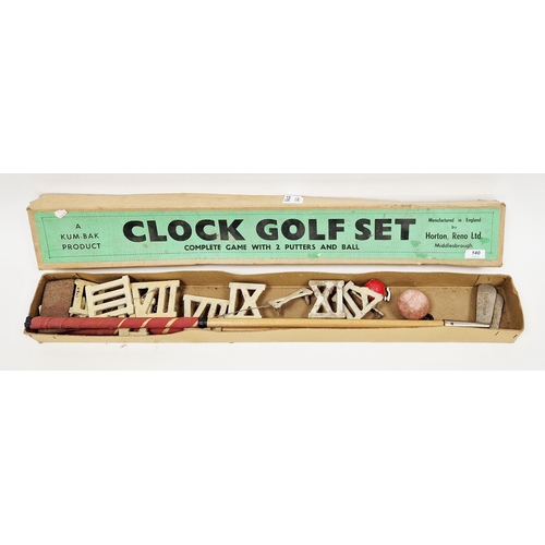 140 - Clock Golf Set, complete game with two putters and ball, manufactured by Kum-Bak in England, Middles... 