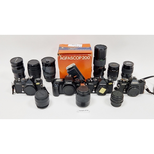 143 - Assorted camera equipment to include various lenses including Sigma XQ Fisheye Filtamatic in case, C... 