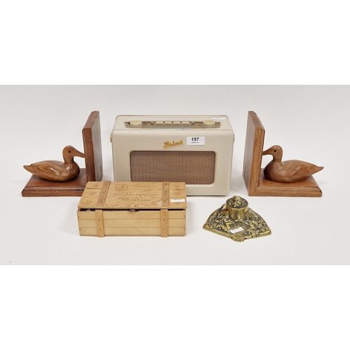 157 - Roberts Revival DAB radio in cream (cream leather handle distressed), with original instructions, a ... 