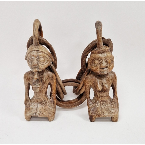 158 - African wedding chain, figures are 19cm high