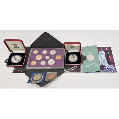 200 - Collection of commemorative coins, including: two Coronation 40th Anniversary ER II Silver proof cro... 