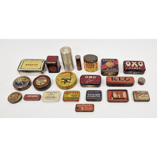 220 - Collection of early to mid 20th century small advertising tins, including: OXO cubes, C.W.S. tea, Jo... 