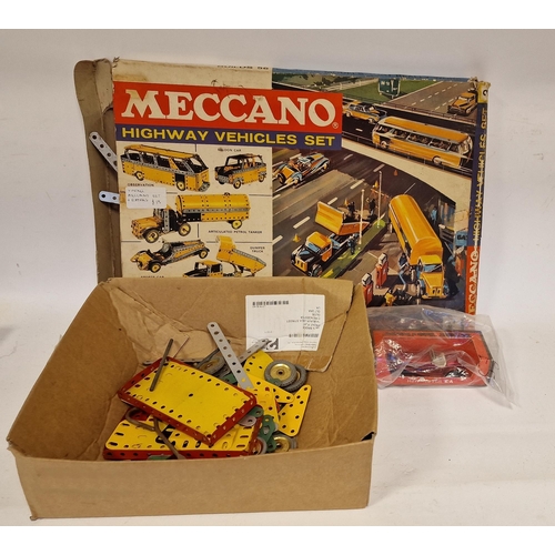 232 - Meccano Highways Vehicles part set, boxed and a small quantity of Meccano (2 boxes)