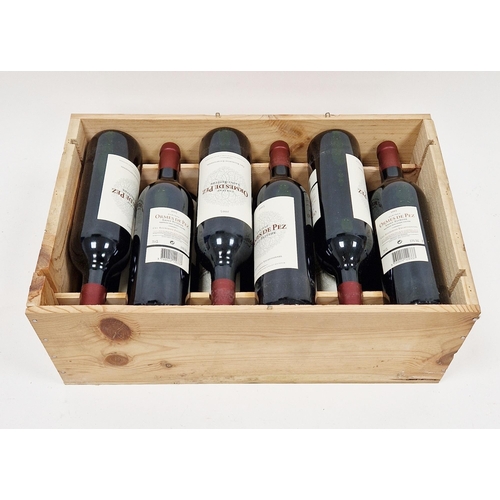 300 - 12 bottles of Chateau Ormes de Pez Saint Estephe Cru Bourgeois Exceptionel in original wooden packin... 