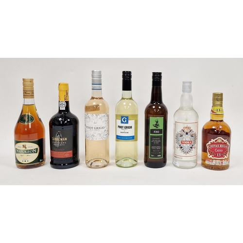 319 - Mixed collection of wines and spirits including Sandemans Founders Reserve ruby port, Chivas Regal e... 