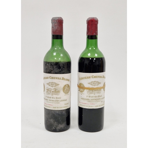 321 - Two bottles of Chateau Cheval Blanc St Emillion Grand Cru classe 1962 (mid and very low shoulder) (2... 