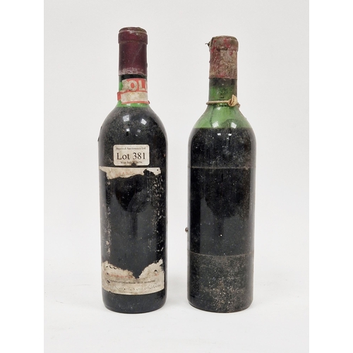 333 - Unlabelled bottle of St Emillion (previously sold at auction June 94 (low neck)) and an unlabelled b... 