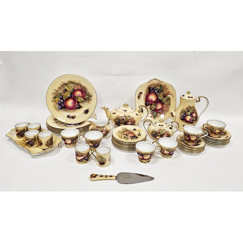 34 - Aynsley 'Orchard Gold' pattern composite part tea and coffee service, 20th century, printed blue, pi... 