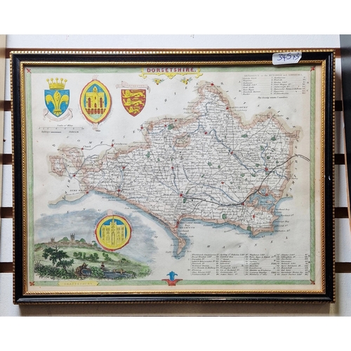 345 - John Speed, 'Wilshire', John Sudbury & George Humble, 17th century hand coloured engraved map of Wil... 