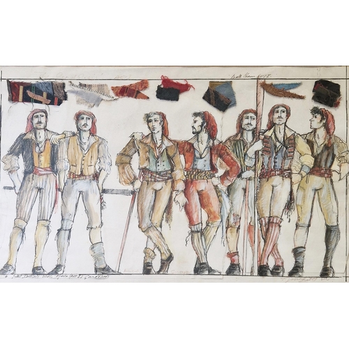 377 - Theatre costume designs for 'The Gondoliers' and 'The School for Scandal' by the same artist, indist... 