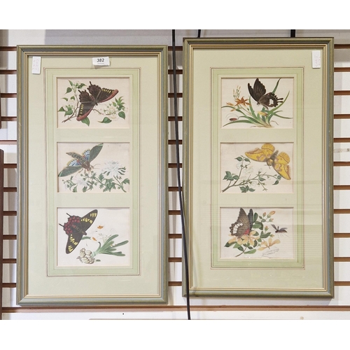 382 - Late 19th/early 20th century Chinese school
 watercolour/gouache on rice paper
 Set of six studies o... 