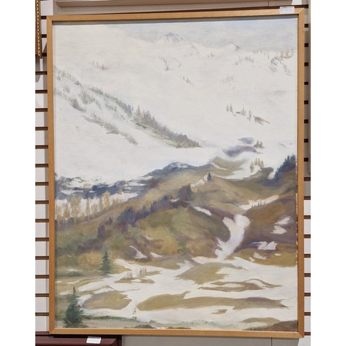 391 - Maud Francis Eyston Sumner (1902-1985)
 Oil on canvas
 Winter landscape, signed lower left, framed, ... 