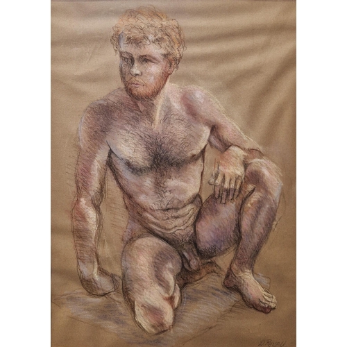 397 - Derrick Russell (20th century)
 Pastel on paper
 Three figure studies of nude males, all signed lowe... 