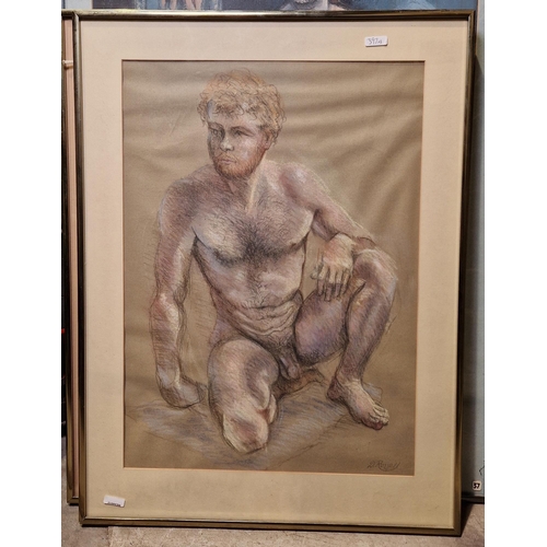 397 - Derrick Russell (20th century)
 Pastel on paper
 Three figure studies of nude males, all signed lowe... 