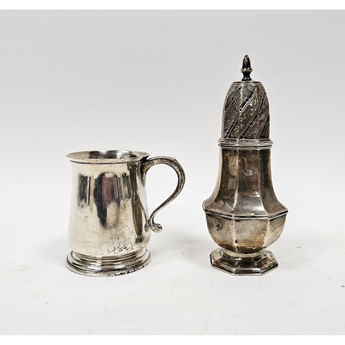 440 - Silver sugar caster by Stokes & Ireland Limited, Birmingham 1892, of panel baluster form with pierce... 