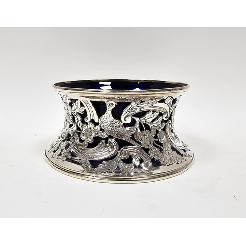 443 - Late Victorian silver 'Irish' dish ring of typical waisted openwork form and and decorated with chin... 