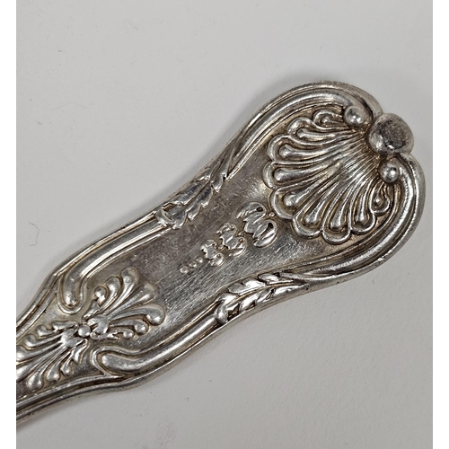 449 - George III silver marrow scoop by Richard Crossley, London 1794, a Queens pattern silver sauce ladle... 