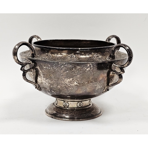 459 - Edwardian silver pedestal bowl by Edward Barnard & Sons Ltd, London 1908, of circular form with bord... 