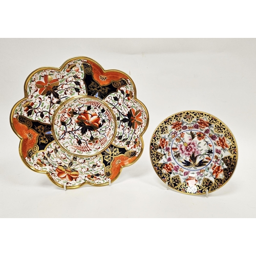 48 - Early 19th century Davenport Longport imari pattern shaped circular stand and an English porcelain i... 